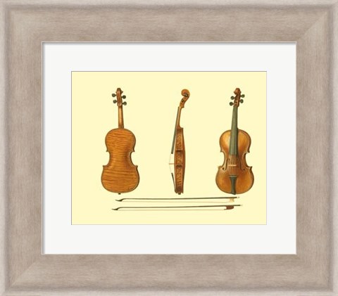 Framed Antique Violins II Print