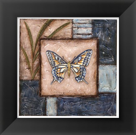 Framed Butterfly Montage I Print