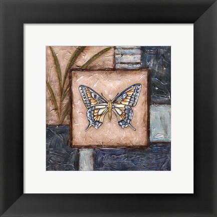 Framed Butterfly Montage I Print