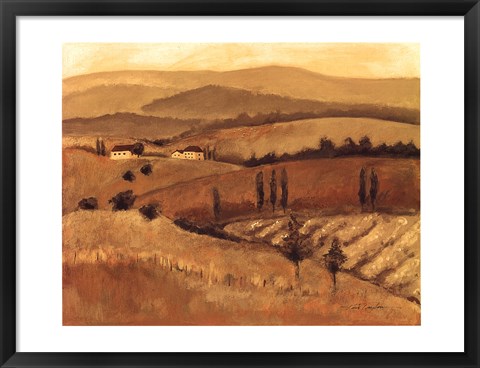 Framed Golden Tuscany Afternoon II Print