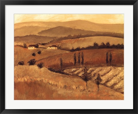 Framed Golden Tuscany Afternoon II Print