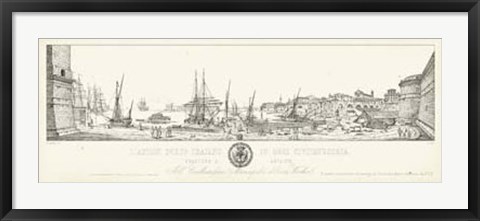 Framed Antique Seaport II Print