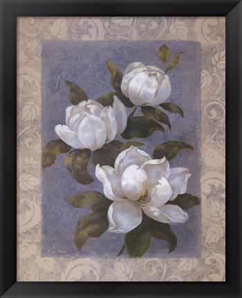 Framed Blue Magnolias I Print