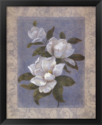 Framed Blue Magnolias II Print