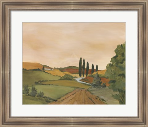 Framed Sunny Tuscan Road Print