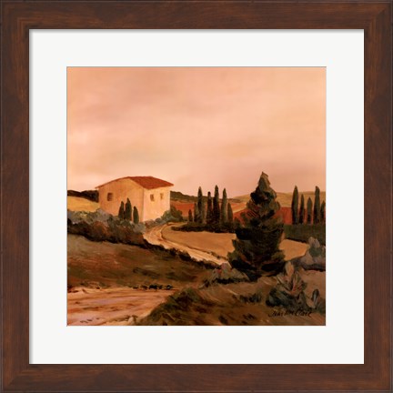 Framed Sunny Tuscan Fields Print