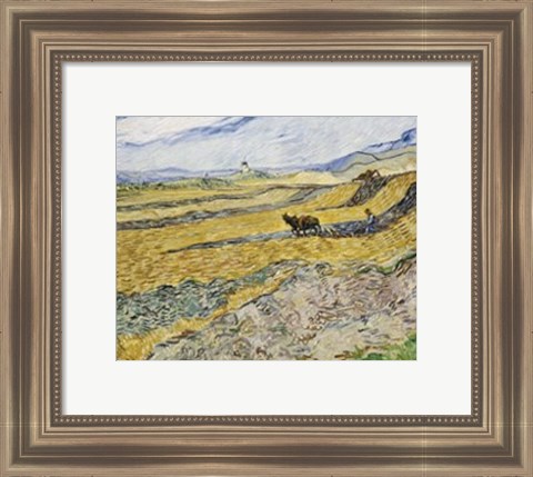 Framed Enclosed Field with Ploughman Print