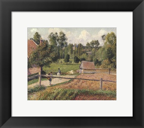 Framed View from the Artist&#39;s Window, Eragny Print