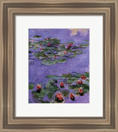 Framed Water Lilies, c. 1914-1917 Print