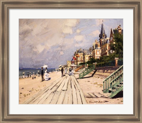 Framed Beach at Trouville, c.1870 Print