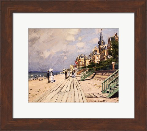 Framed Beach at Trouville, c.1870 Print