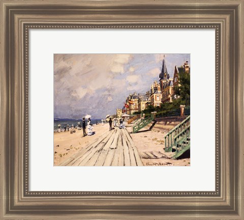 Framed Beach at Trouville, c.1870 Print