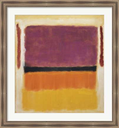 Framed Untitled (Violet, Black, Orange, Yellow on White and Red), 1949 Print