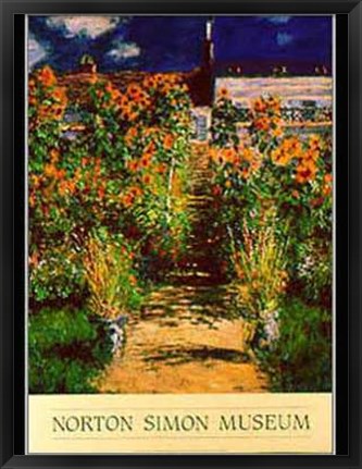 Framed Artist&#39;s Garden, Vetheuil Print