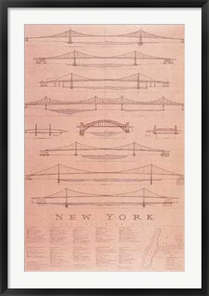 Framed East River Bridges Ny Print