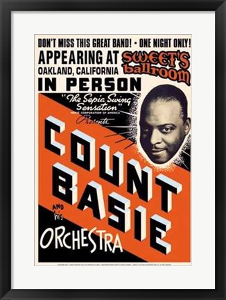 Framed Count Basie Sweets Ballroom, Oakland 19 Print