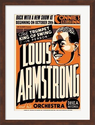 Framed Louis Armstrong Connie&#39;s Inn Nyc 1935 Print