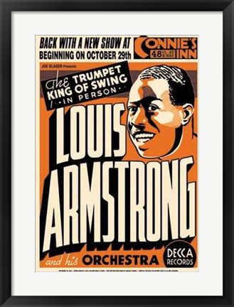 Framed Louis Armstrong Connie&#39;s Inn Nyc 1935 Print