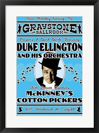 Framed Duke Ellington Graystone Ballrm Detroit Print