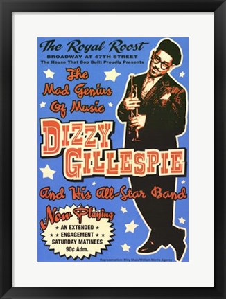 Framed Dizzy Gillespie Royal Roost Nyc 1948 Print