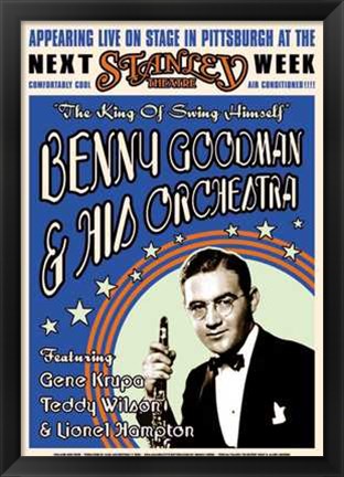 Framed Benny Goodman Stanley Theatre Pittsburg Print