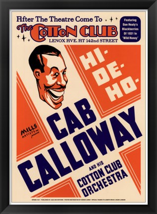 Framed Cab Calloway the Cotton Club Nyc 1931 Print