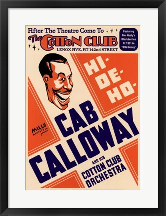 Framed Cab Calloway the Cotton Club Nyc 1931 Print