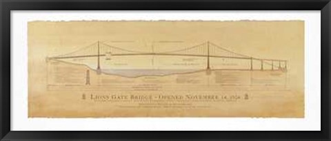 Framed Lions Gate Bridge Print