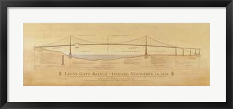 Framed Lions Gate Bridge Print