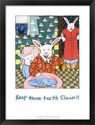 Framed Keep Those Teeth Clean Print