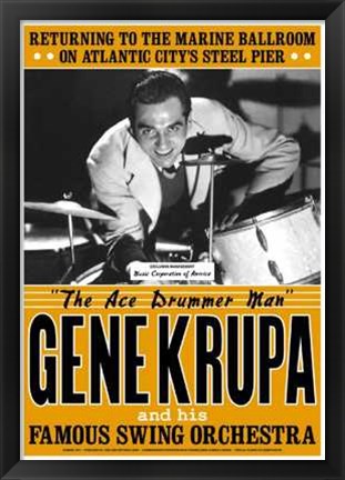 Framed Gene Krupa, Atlantic City, 1941 Print