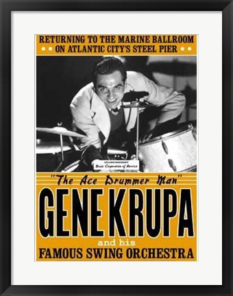 Framed Gene Krupa, Atlantic City, 1941 Print