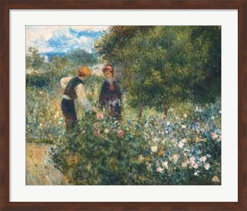 Framed Picking Flowers Print