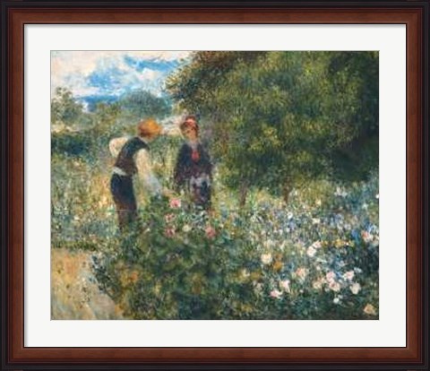 Framed Picking Flowers Print