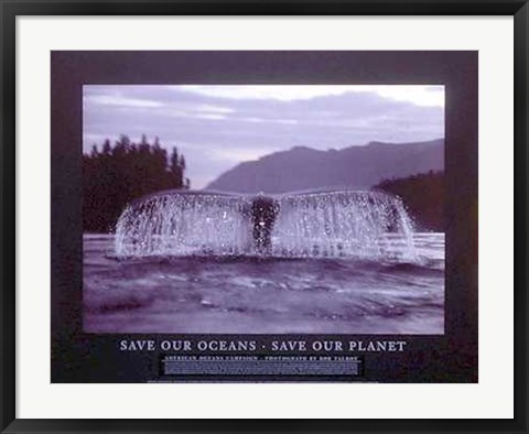 Framed Save Our Oceans, Save Our Planet Print