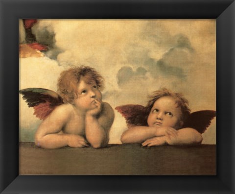 Framed Cherubim Putti Angels of The Sistine Madonna, c.1514 Print