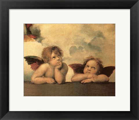 Framed Cherubim Putti Angels of The Sistine Madonna, c.1514 Print