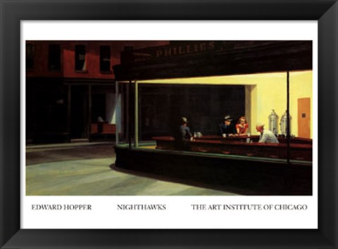 Framed Nighthawks Print