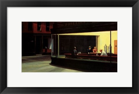 Framed Nighthawks Print