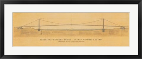 Framed Verrazano Narrows Bridge Print