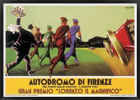 Framed Autodromo Di Firenze Print