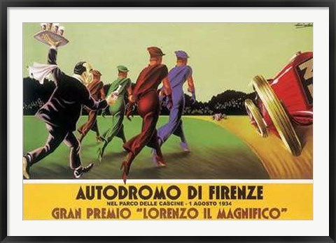 Framed Autodromo Di Firenze Print