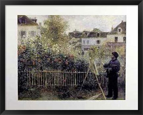 Framed Monet Painting in his Garden at Argenteuil, c.1873 Print