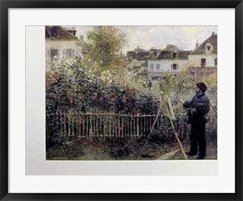 Framed Monet Painting in his Garden at Argenteuil, c.1873 Print