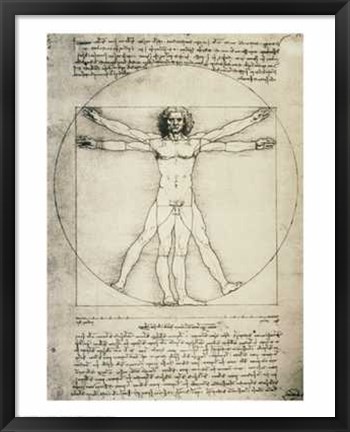 Framed Human Proportions-Vitruvian Man Print