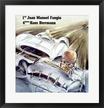 Framed Mercedez Benz, Italian Grand Prix, 1954 Print