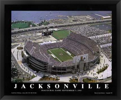 Framed Jacksonville, Florida - Jaguars 1St Game Print