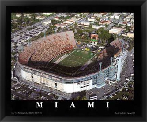 Framed Miami, Florida - Orange Bowl Print