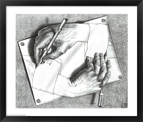 Framed Drawing Hands Print