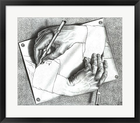 Framed Drawing Hands Print